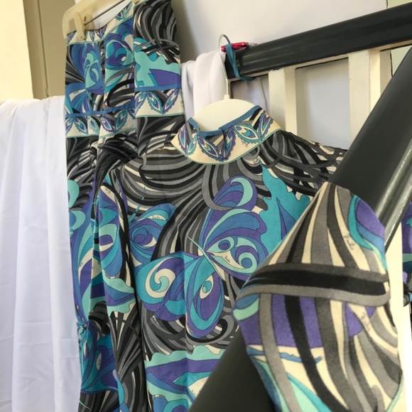 Vintage 60's PUCCI Silk Lounge Pants and Top Small EUC - Picture 5 of 10